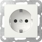 thumbnail of System 55 SCHUKO-Steckdose, 1f, reinweiß, glänzend, Unterputz, horizontal/vertikal, 16A, IP20, Zentralplatte