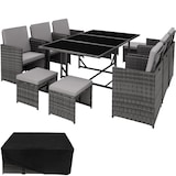 thumbnail of tectake Salon de jardin MALAGA 10 places avec housse de protection - gris - 403867