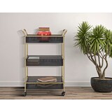 thumbnail of Carrello in metallo nero con 3 ripiani cm 56x37x81