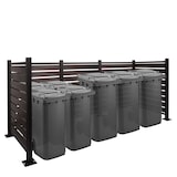 thumbnail of Recinzione per cassonetti in alluminio HWC-K57, rivestimento per cassonetti, effetto legno, estensibile 130x300x110cm ~ antracite