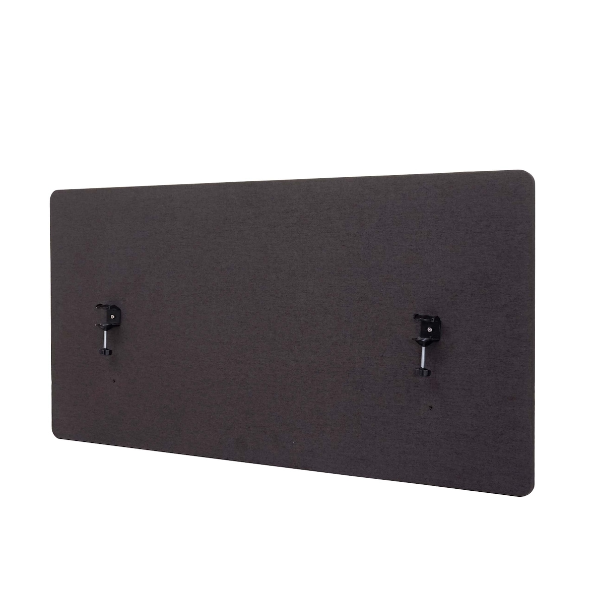 Akustik-Tischtrennwand | HxBxT 60x120x2 cm | doppelwandig Stoff Braun-Grau | Büro-Sichtschutz Schreibtisch Pinnwand