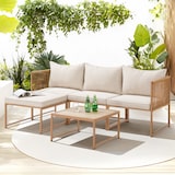 thumbnail of SVITA DETROIT Polyrattan Tuinloungeset Modulaire Hoekbank met Tafel Inclusief Kussens Beige