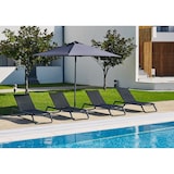 thumbnail of Parasol en aluminium laqué et toile Olefin gris anthracite - EOLO