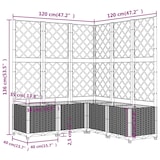 thumbnail of vidaXL Plantenbak met trellis zwart 120x120x136 cm PP