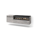 thumbnail of Wohnzimmer TV-Schrank, Viel Stauraum, 150x35x45cm, Für TV-Geräte bis 65“, Elektrischer Kamin, Hängend, Moderner Stil, Zementgrau _ 56_15