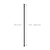 thumbnail of Relaxdays Teleskopstange, 110–200 cm, Klemmstange für Duschvorhang, Gardine, Türrahmen, Edelstahl, ohne Bohren, schwarz