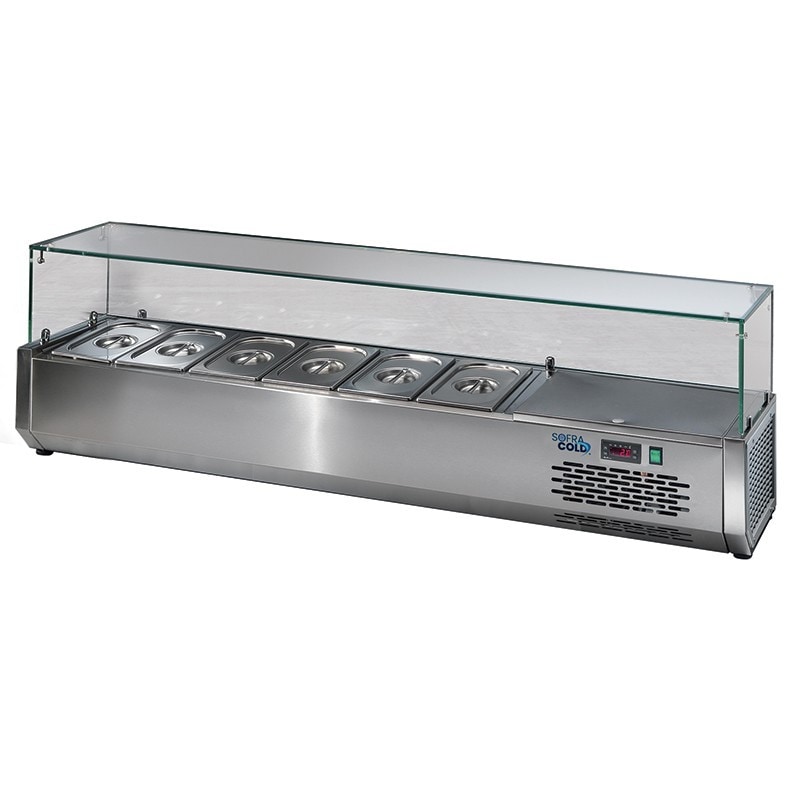 Vitrine réfrigérée pour tables à pizza GN 1/3 - long. 1600 mm - Sofraca