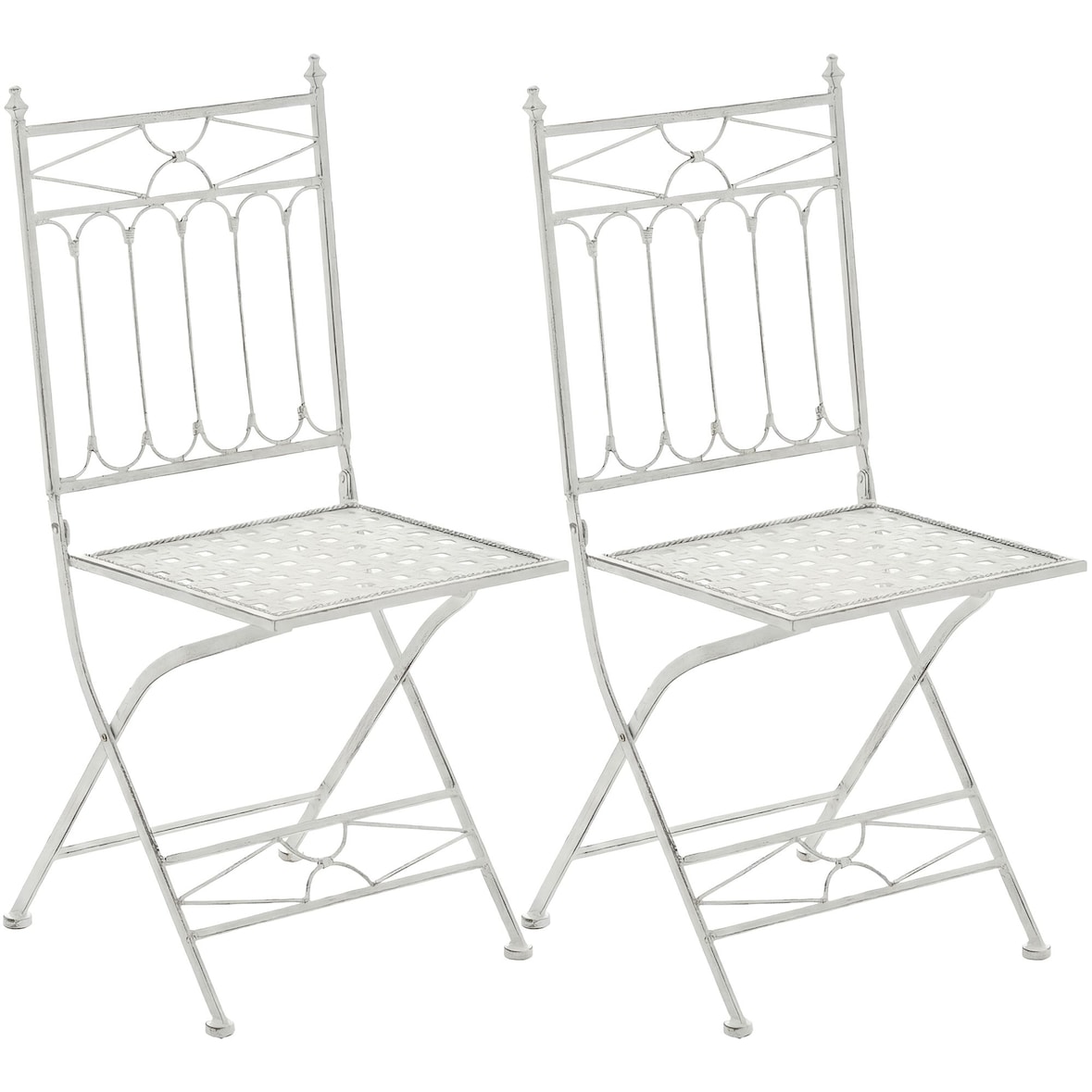 Set de 2 sillas plegables Asina Blanco antiguo
