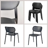 thumbnail of Restootab - Lot de 1 table Ø120cm et 4 chaises - pied noir plateau chêne armor