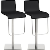 thumbnail of Set di 2 sgabelli da bar Limon con rivestimento in similpelle nero/acciaio inossidabile
