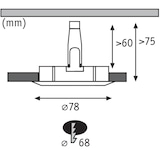thumbnail of Paulmann LED Einbauleuchte Nova  starr IP44 rund 78mm  GU10 6,5W 470lm 230V  4000K Eisen gebürstet 92977