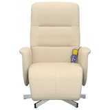 thumbnail of vidaXL Massagesessel mit Fußteil Creme Stoff