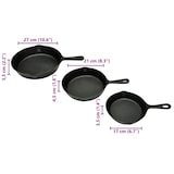 thumbnail of vidaXL 3-tlg. Steakpfannen Set Gusseisen
