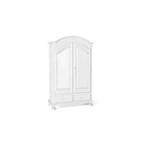 thumbnail of shopinnovativo -Armadio a cappello tondo appendiabiti con bastone e 2 ante 2 cassetti in legno massello e mdf con rifinitura in bianco 125x61x200 H