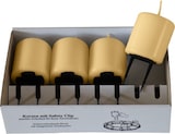 thumbnail of 4er Set Adventskerzen mit Safety Clip und Kerzenstecker (Haltekrallen) Beige 8 x ? 5 cm