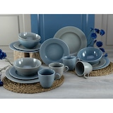 thumbnail of CreaTable Stripes Stein/Blau Kombiservice 16-tlg Porzellan