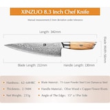 thumbnail of XinZuo - Cuchillo de chef de Damasco - Serie B37 Lan