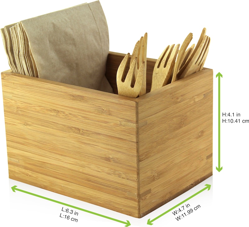 Firstpack BMH2 porta utensili e posate in bambù, misure 160x120x105 mm ...
