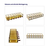 thumbnail of PROREGAL Modulares Weinregal VINOTECA MOD METAL | HxBxT 12,5x72,5x24,5cm | 7x1 Flaschen | Massives Kiefernholz | Braun geölt | Flaschenregal