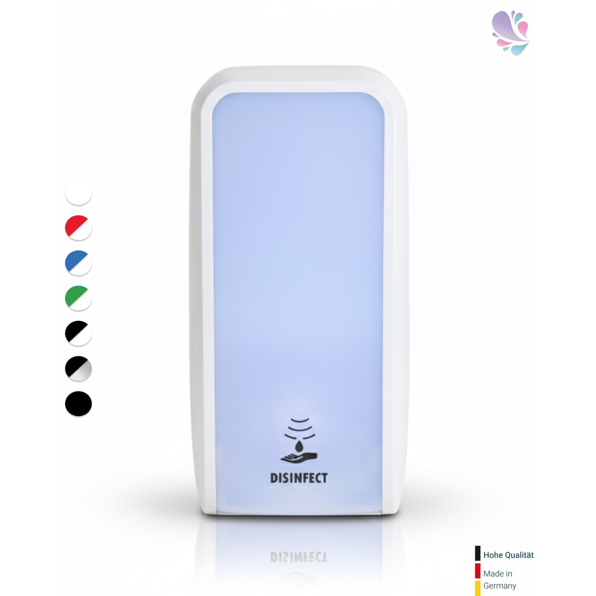 Desinfektionsspender SENSOR, berührungslos bis zu 1.000 Anwendungen je 1-Liter, blitzschneller Kartuschenwechsel, Blanc Cosmos