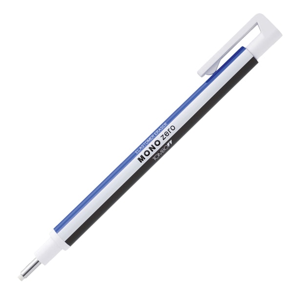 TOMBOW Stylo gomme pointe ronde, corps Bleu/Blanc/Noir
