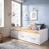thumbnail of Dmora Letto per bambini Adamello, Lettino contenitore per cameretta, Struttura per letto singolo con 3 cassettoni, 194x97h60 cm, Bianco