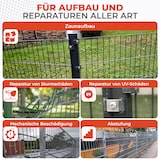 thumbnail of 10 Stück Grün 6005 Befestigungsset für Doppelstabmatten V2A Edelstahl - flache Klemmplatte und universal Halter M8