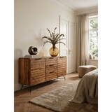 thumbnail of Design Sideboard NISHAN 160 x 40 x 88 cm Sheesham Massiv Holz, Kommode mit Türen & Schubladen, Massive Anrichte Industrial, Massivholz Schrank mit