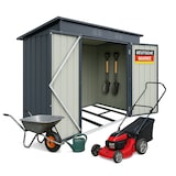 thumbnail of Gerätehaus L– verzinktes Metall in Anthrazit| Inkl. Schloss & Werkzeughaken | wetterfester Geräteschuppen, Gartenhaus