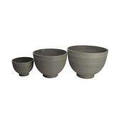 thumbnail of Vaso tondo basso largo da giardino in fibra di argilla 41x41x27 cm Hoya -  Black