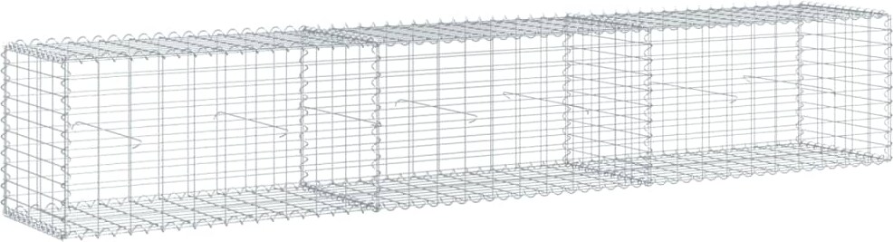 vidaXL Gabione mit Deckel 300x50x50 cm Verzinktes Eisen