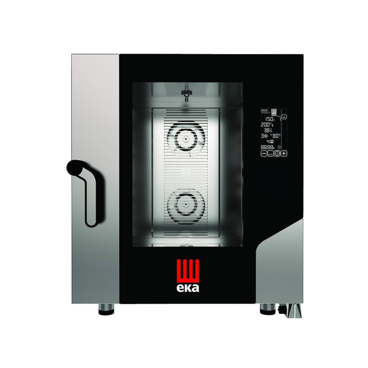 EKA Four électrique combiné à air pulsé avec panneau électronique 7 niveaux, inox