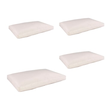 Pack 4 cojines Asiento palet de exterior, Desenfundable, Poliéster 180 gr, Color Beige, 120x80x16