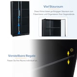 thumbnail of Vitrine LED 4-lagig Mit App Steuerung Glastüren Aluminiumrahmen Hochglanz Aufbewahrungsschrank Wohnzimmer Weiß 160x40x160cm