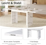 thumbnail of Merax Ausziehbarer Esstisch 140–180x80 cm, für 6–8 Personen, rechteckig, MDF-Tischplatte in Marmoroptik, Weiß
