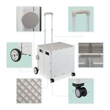 thumbnail of Relaxdays Einkaufstrolley, klappbar, Einkaufskorb mit Rollen, Deckel & neigbarem Teleskopgriff, bis 50 kg, grau/weiß