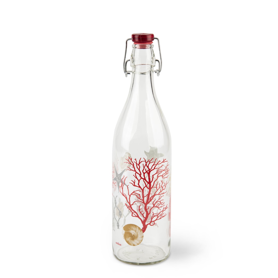 Excelsa Flasche Coral 1 L Glas rot