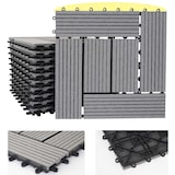 thumbnail of Baldosa WPC Ródano, aspecto madera balcón/terraza, 11x c/u 30x30cm = 1m2 ~ base, gris compensado