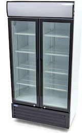 thumbnail of Maxima - Refrigerador para bebidas 2 puertas 800L con 8 estantes ajustables, LED y panel publicitario, puertas vidrio con cerradura, 100x72x202,3cm