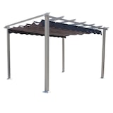 thumbnail of Pergola Gazebo 3x4 da Giardino Telo Poliestere 180 g/mq Scorrevole, Struttura in Acciaio e Metallo, 300x400 Esterno Bar Ristoranti - Grigio/Tortora