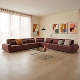 thumbnail of Divano angolare modulare 7 posti schienale regolabile, rosso bruciato, L 449 x l 449 x h 82 cm Oviala