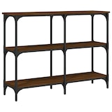 thumbnail of Table console chêne marron 100x29x75 cm bois d'ingénierie Modèle Atlas Office Pro