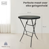 thumbnail of IvoQ Set van 2 Statafels Zwart – Inclusief 2 Zwarte Stretchhoezen – Ø80 cm x 110 cm – Opvouwbaar – Partytafels voor Feest, Tuin & Event