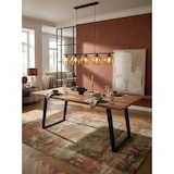 thumbnail of Esszimmertisch 180x90x76 cm Akazie Massivholz / Metall Esstisch Baumkante, Küchentisch Massiv mit U-Beinen in Schwarz, Holztisch Speisetisch