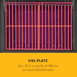 thumbnail of Meat Machine Holzkohlegrill BBQ 45x32,5cm Thermometer Bodenrollen Schwarz