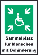 thumbnail of Sammelplatz für Menschen mit Behinderung A0 Rückseite selbstklebend Schild