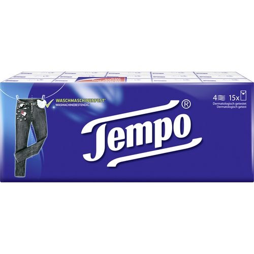 Tempo Taschentücher 4-lagig 15 Stück à 10 Blatt