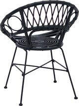 thumbnail of vidaXL Esszimmerstuhl 2 pcs Schwarz 49 x 51 x 81 cm Rattan und Eisen