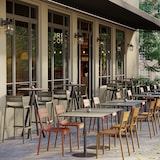 thumbnail of Urban table de bistrot avec piètement blanc + plateau HPL Ø70 cm - Veba - Marbre clair - l0- L- P- h