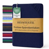 thumbnail of EXKLUSIV HEIMTEXTIL Frottee Spannbettlaken Rundumgummizug Marke 180 x 200 cm Navyblau 80% Baumwolle 20% Polyester  Öko - Tex Zertifiziert Bed-Sheet